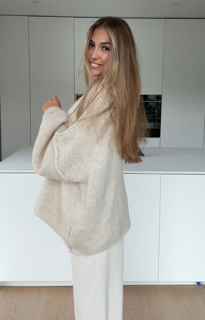 Emma™ | Chunky Vanilla Cardigan